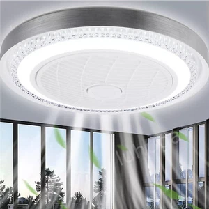 Plafoniera LED con Ventilatore LED Silenzioso Ventilatore da Soffitto Illuminazione Dimmerabile - Foto 1 di 12