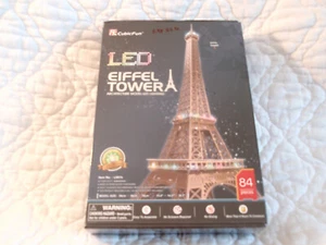 CUBICFUN EIFFEL TOWER LED LIGHTING ARCHITECTURE 84 PIECE PUZZLE MODEL NEW SEALED - Picture 1 of 9
