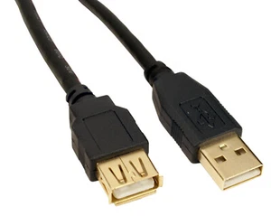 USB 2.0 Cable, USB Extension Cable Lead Wire, A USB to A USB 1m 1.8m 3m Gold - Picture 1 of 3