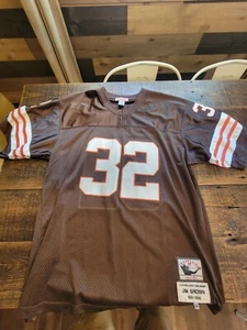 Cleveland Browns 32 Stitched Jersey Throwback Mens 2xl Size 54 Mitchell And Ness - Picture 1 of 10