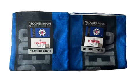 LA Clippers Lot of 2 NBA Double Sided On Court Locker Room 22” x 40” Towel NWT Cover