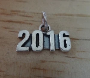 Dije de plata esterlina 9x17 mm boda aniversario graduación año 2016 - Imagen 1 de 1