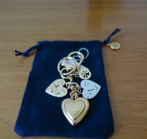 TORY BURCH MIXED-METAL HEART-FACE KEY RING, NWT - Picture 1 of 9