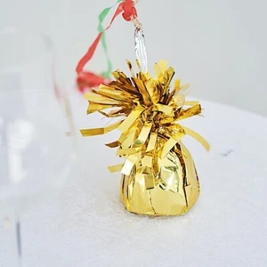 6 GOLD Metallic Foil BALLOON WEIGHTS Party Wedding Events Decorations Supplies - Picture 1 of 8