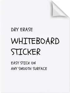 White Dry Erase Sheets - 10 Sheets of A4 - Adhesive Whiteboard Wallpaper Decal - - Picture 1 of 6