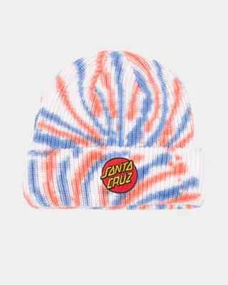 Santa Cruz Classic Dot Patch Beanie Youth Patch Tie Dye Woolly Knit Hat Skate - Image 1 of 2