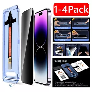 4Pack Auto Alignment Glass Screen Protector For iPhone 16 15 Pro Max 14 13 12 11 - Picture 1 of 12