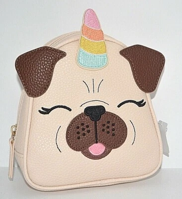 BATH & BODY WORKS PUGICORN COSMETIC BAG PURSE MAKEUP BAG PUP UNICORN BROWN NEW - Image 1 of 4