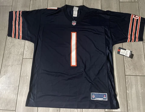 Official NFL PRO LINE Men's Justin Fields Navy Chicago Bears Jersey Sz Large Cover