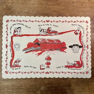 Vintage Amish Pennsylvania Dutch Paper Placemats Humorous Cute (12 count) - Picture 1 of 10