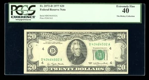 DBR 1977 $20 FRN Cleveland Fr. 2072-D PCGS XF-40 Serial D43464502A - Picture 1 of 2