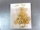 KIRKS FOLLY CHRISTMAS TREE WITH STAND BOW TIED AB CRYSTAL GOLD TONE BROOCH NEW