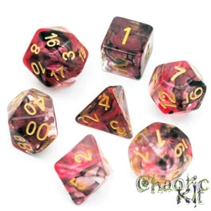 Smoke Dice - Red. Dungeons and Dragons, 5e, pathfinder, Polyhedral Dice Set - Foto 1 di 2
