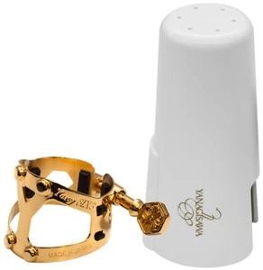 Yanagisawa YANY SIXS Gold Plated Ligature & Cap  for Alto Sax/Saxophone YLSX1 - Picture 1 of 5