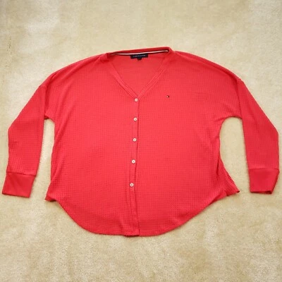 Tommy Hilfiger свитер женщин большой L верхний розовый длинным рукавом кардиган на пуговицах - Изображение 1 из 4