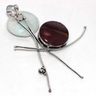 Mookaite 925 Silver Plated Gemstone Handmade Pendant 3" Independence Day Sale g6