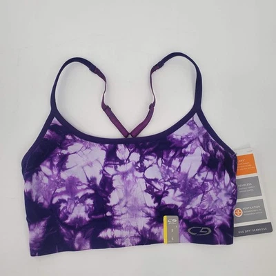 Champion Sports Bra Purple Tie Dye Seamless Duo Dry Size Small Activewear - Image 1 of 3
