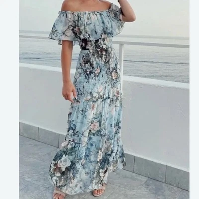 Baltic Born Women's Amalfi Smocked Tiered Maxi Dress Size XL - Image 1 of 4