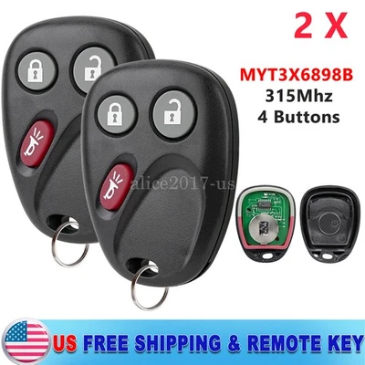 Mando a distancia 2 para GMC Envoy 2003 2004 2005 2006 2007 2008 2009 MYT3X6898B Foto 1 de 4