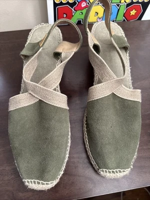 Sandalias de alpargata Toni Pons Origins para mujer 10,5 correa al tobillo verde Foto 1 de 4