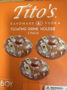 Tito’s Handmade Vodka Floating Drink Holder 3 Pack Advertising Pool - Picture 1 of 1