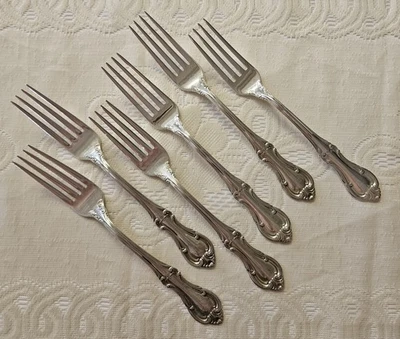 Tenedores de cena Juana de Arco de plata esterlina internacional de colección 7". Juego de 6 Foto 1 de 4