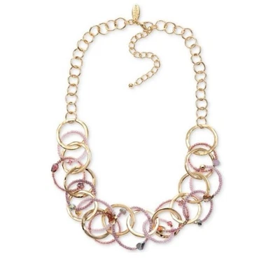 Collar Style & Co Oro Púrpura Piedra Cuentas Eslabón Distintivo Nuevo con Etiquetas Foto 1 de 4