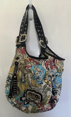Bolso de Hombro Hobo Floral Kathy Van Zeeland • Logo Corona Estrás Tachonado Foto 1 de 4