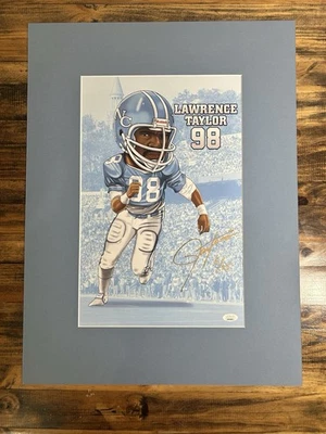 Exhibición litográfica firmada por Lawrence Taylor de los Gigantes UNC #5/25 (testigo de JSA) Foto 1 de 3