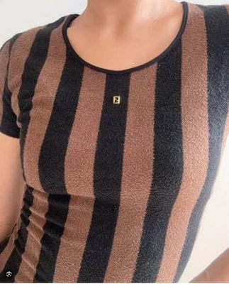 Top FENDI Safari Algodón DE COLECCIÓN Italia Años 80 90🌴🩳Talla L Foto 1 de 4