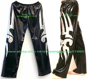 Black/Silver Shiny Metallic Men Tights/Pants Unisex Wrestling Trousers F1100 - Picture 1 of 7