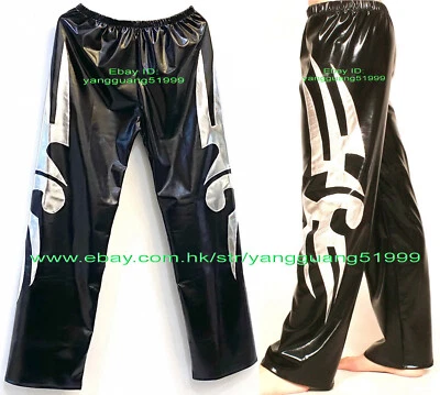 Black/Silver Shiny Metallic Men Tights/Pants Unisex Wrestling Trousers F1100 - Image 1 of 2