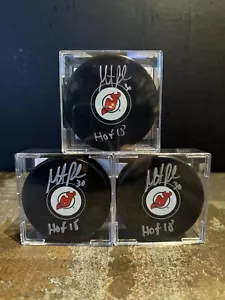NJ DEVILS MARTY BRODUER SIGNED AUTO HOF DEVILS PUCK WITH JSA CERTIFICATION!!!!! - Picture 1 of 1