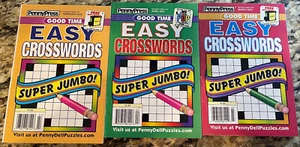 Lot 3 New Penny Press Dell Crossword Puzzle Books Brand New and unused - Picture 1 of 1