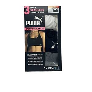 Puma Ladies Seamless Active Performance Support Sports Bra 3 Pack