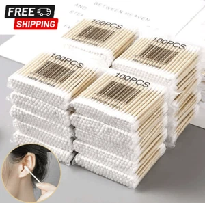 100pcs Double-Ended Round Hygienic Cleaning Stick Household Makeup Remover Stick - Picture 1 of 6