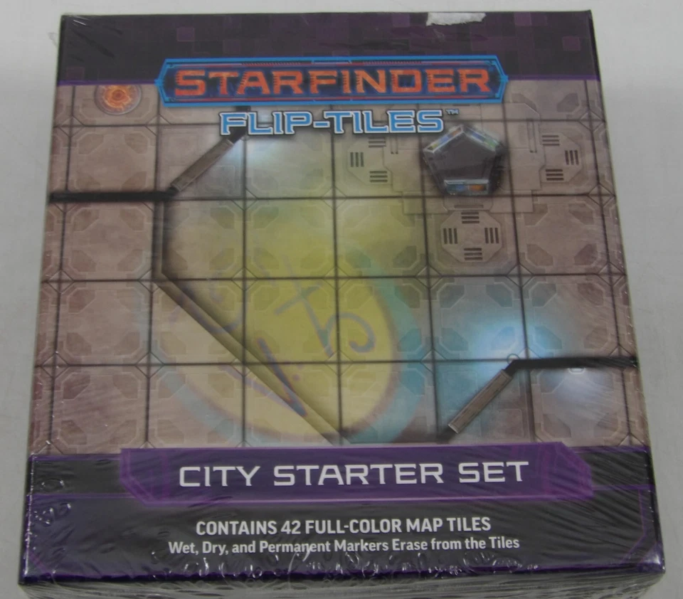 Starfinder Flip-Tiles City Starter Set NEW SEALED - contains 42 Full-Color Tiles - Image 1 of 3
