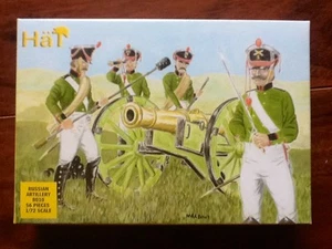 HAT INDUSTRIES 1/72 NAPOLEONIC RUSSIAN ARTILLERY 4 CANONS & CREWS KIT # 8010 NIB - Picture 1 of 3