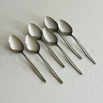 Ekco Eterna Stainless Sorority 6 Teaspoons Glossy with Textured Center - Image 1 of 4