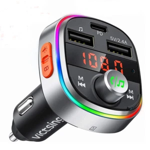 Victsing Handsfree FM Transmitter Wireless Bluetooth Kit MP3 Adapter Car Charger - Picture 1 of 8