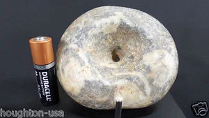 SELTENER XLG antiker präkolumbianischer Mexiko Grünstein Anhänger! Mit Petroglyphe! - Bild 1 von 8