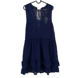 ODD MOLLY Damen marineblau Swag Blüte Kleid Größe 2/M - Bild 1 von 9
