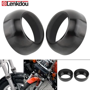 Pair Front Fork Boot Cap Cover 41mm For Harley Softail FXST Dyna Wide Glide FXWG - Picture 1 of 8