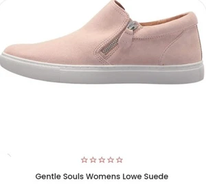 Gentle Souls Women's Lowe Sneaker Shoe Size 9.5 Blush Pink Leather Suede Casual - Picture 1 of 7