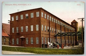 Newport NH Brampton Woolen Mills 1910er UNP Pferdewagen Arbeiter Turm Postkarte - Bild 1 von 3