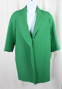Dice Kayek Pink Label NWT Women's Green 3/4 Sleeve Open Jacket Blazer Size 10 - Picture 1 of 4