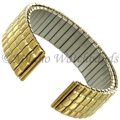 18mm Hirsch Gold Twist-O-Flex Stainless Steel Textured Watch Band 510 - Image 1 of 4