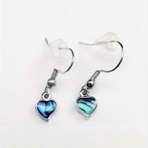 Shell of  Sea Genuine Paua sea shell dangling fish hook Earning Tiny Tiny Heart - Picture 1 of 1