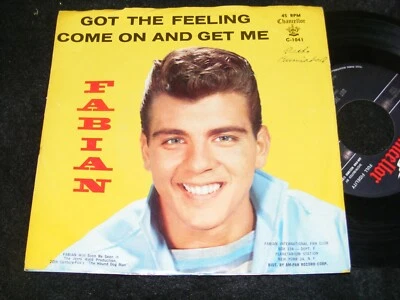 FABIAN Chancellor 1959 45 rpm Single With Picture Sleeve GOT THE FEELING PinUP! - Image 1 of 2