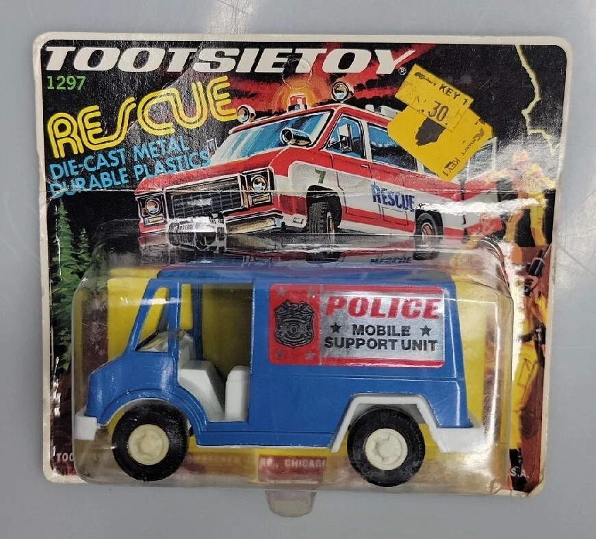 NOS Vintage Diecast Tootsie Toys Rescue Vehicle POLICE 1297 - Image 1 of 4